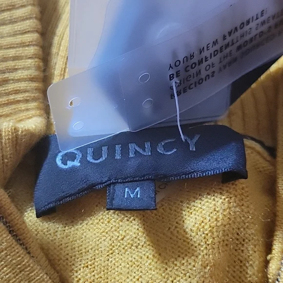 Nwt Quincy men's 100% Wool sweater zip-up M